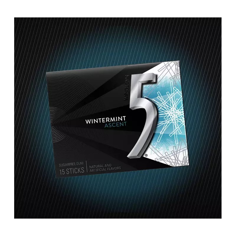 5 Gum Five 5 Gum Winter-Mint Ascent Sugar-Free Gum, 15