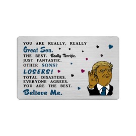 Son Card - Son Gifts from Mom Dad - Funny Son's Birthday Wedding Graduation Wallet Cards for Adult Boys