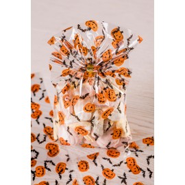 Italpak Sacchetti Trasparenti per Caramelle Halloween, Bustine Cellofan Alimenti, 50 pz (9x12,5 cm) – Ideali per Dolcetti, Regali e Feste