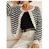 GORGLITTER Women's Long Sleeve Crew Neck Cardigan Sweaters Striped Cute