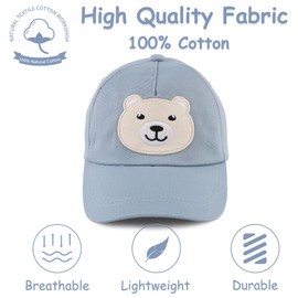 XIAOHAWANG Unisex Summer Hat Girls Sun Protection Baseball Cap Boys Peaked Cap UV Protection Baseball Cap Children's Cap Spring Summer, Blue Bear