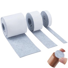 FINGERINSPIRE 3PCS Felt Strips with Adhesive Backing 3 Size Gray Felt Tape 78.7 Inch Length Non Slip Self Adhesive Cuttable Strips Floor Protectors for Furniture Table Chair Legs