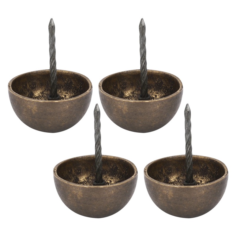 4Pcs Upholstery Nail Round Head Antique Brass Decorative Sofa Furniture