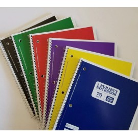 Pen+Gear Spiral Notebook COLLEGE Ruled 1 subject Red+Yellow+Blu