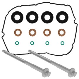 Foribyw, Fuel System Fuel Injector Seal Ring Kit Compatible with Mk7 2.2 2.4 3.2 Tdci 2006-2016 Heat-Resistant Injector O-Ring Kit Sturdy Fuel Injector Sealed Replacement Kit with 2 Bolts