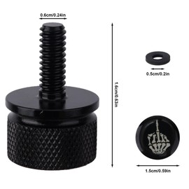 Motorcycle Rear Fender Seat Bolt, Gesture Style 1/4"-20 Thread Knurled Seat Screw Replacement for 1996-2025 Motorcycle (Black)