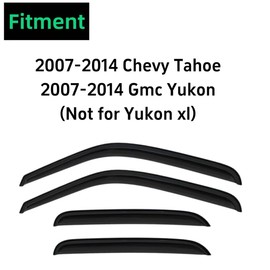 Window Rain Guards for 2007-2014 Chevy Tahoe, Tape-on Side Window Vent Visors Wind Deflectors Shades for 07-14 GMC Yukon (NOT for Yukon XL)