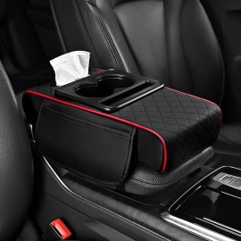 Unbranded Car Center Console Armrest Box Cushion W/ Cup Holder Arm Rest Pad Universal