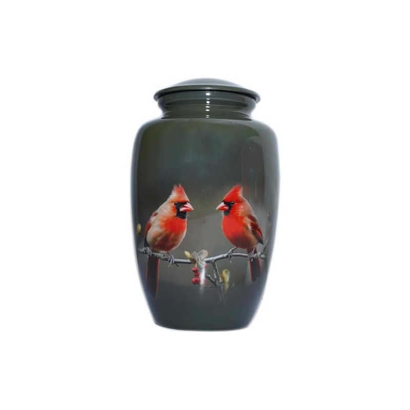 Rayan Decor Cardinal Birds Adult Cremation Urn for Human Ashes