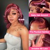 13x6 Bob Wig Human Hair 200 Density 99j Burgundy Lace