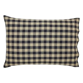 VHC Brands My Country Standard Pillow Case Set of 2 21x30, Cotton Pillow Case, Country Covers for Pillows, My Country Collection, Rectangle 21x30, Navy