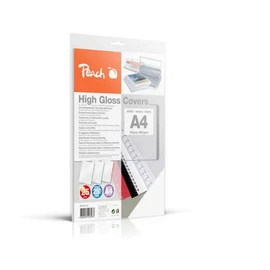 Peach PB100-16 Back Cover Sheets A4 250gsm Pack of 25 High Gloss White