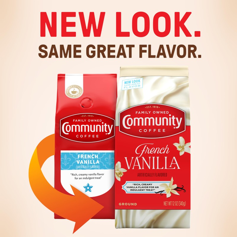 Community Coffee French Vanilla Flavored 72 Ounces, Medium Roast Ground