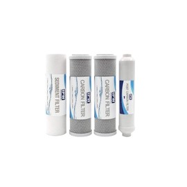 Goldline - Reverse Osmosis (RO) System Replacement Filter Kit - Carbon Block, Sediment & 1/4" FPT Inline Postfilter for Under Sink Water Filtration