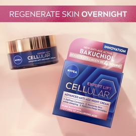 NIVEA NIVEA Cellular Expert Lift Anti-Age Night Cream (50ml), Anti-Wrinkle Night Cream with Pure Bakuchiol, Night Face Cream Containing Hyaluronic Acid, Night Cream for Women