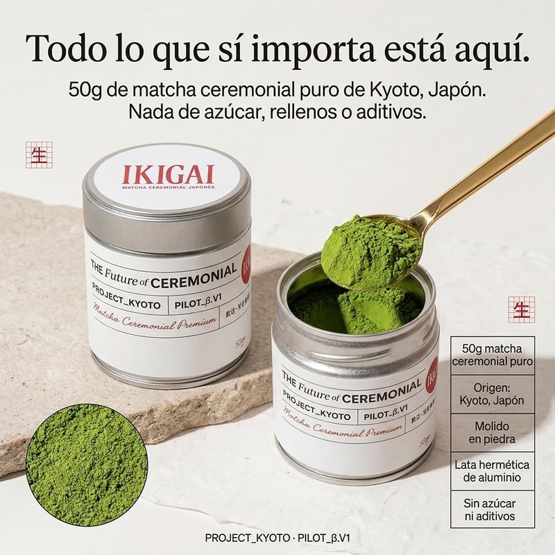 Ikigai Matcha Ceremonial PROJECT_KYOTO Matcha de Primera Cosecha Grado Ceremonial