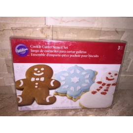 Wilton Christmas Cookie Cutter Stencil Set Of 3