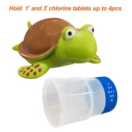 Blufree Chlorine Floater, Floating Chlorine Dispenser for Pools, Cute Animal Floating Chlorinator Pool Tablet Dispenser Chlorine Basket for Chemical Tablets Fits 3 inch Tabs Bromine Holder