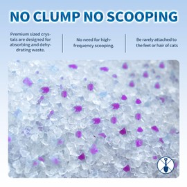 Made4Pets Cat Litter Crystals, Non Clumping Cat Litter Odor Control Kitty Litter Non Clumping No scooping Low Dust, Low Tracking, Lightweight, Dehydrates Waste, Lavender – 17.2 lbs (4 x 4.3 lb Packs)