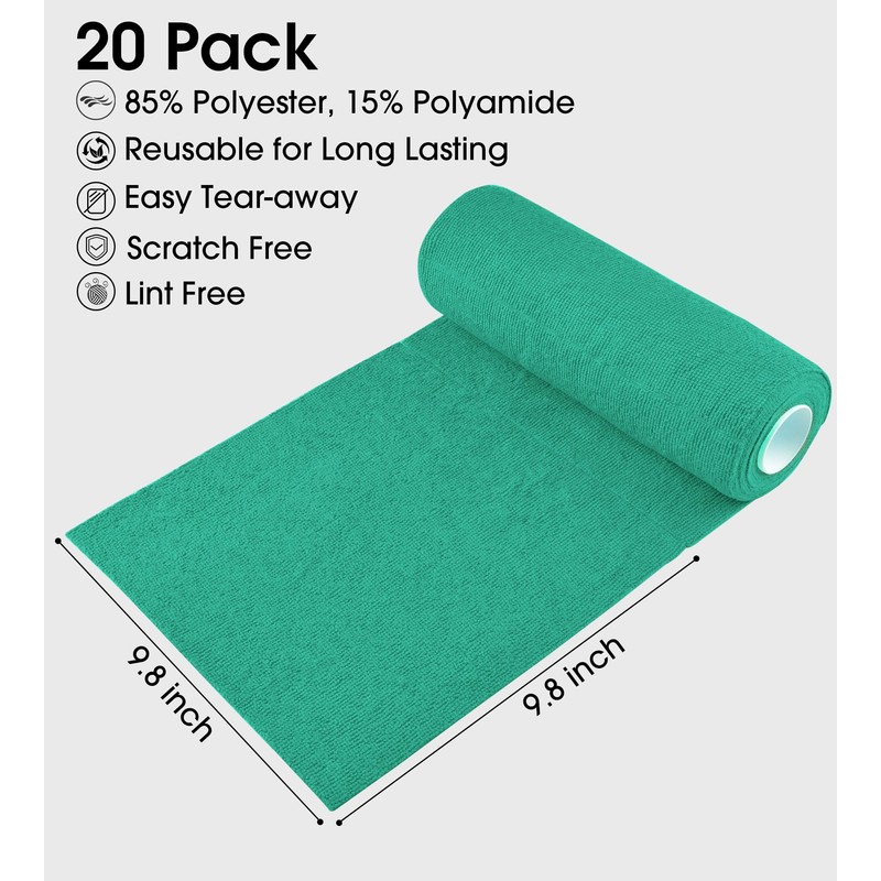 KitchLife Microfiber Cleaning Cloth Roll - Tear-Away Reusable Microfiber Paper