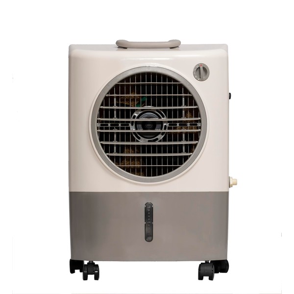 Hessaire MC18M Portable Evaporative Cooling Fan, Indoor/Outdoor High Temp Environments, 1300 CFM, 500 sq. ft., 2-Speed Fan, 53.4 dB, White