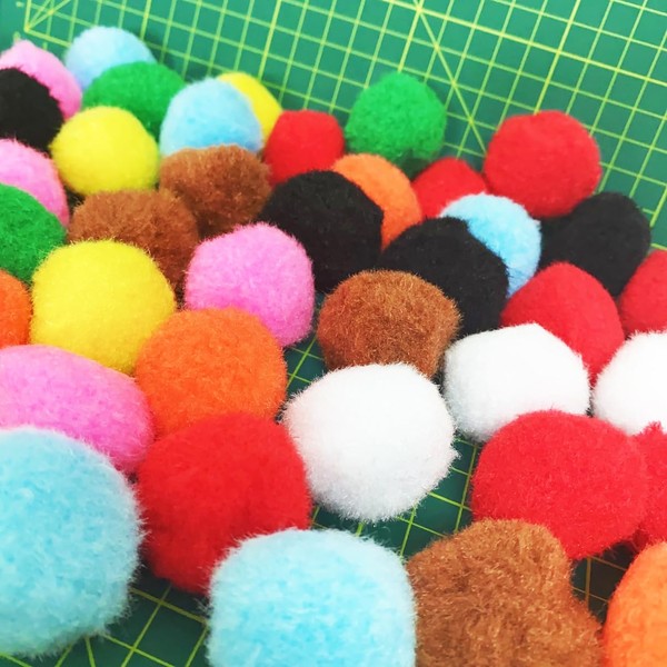 50 Pompones de Colores 38mm para decoraciones creativas y manualidades DIY, Pom Poms del Craft 3.8cm