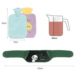 Beowanzk Hot Water Bottle Belt, Hot Water Bottle Belt, Fashy Mini Hot Water Bottle with Cuddly Soft Cover, Small Hot Water Bottle Fluffy