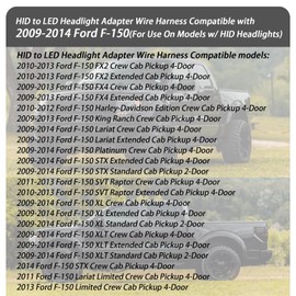 XTPTFABS LF552H HID to LED Headlight Adapter Wire Harness Compatible with 2009 2010 2011 2012 2013 2014 Ford F-150 (for Use On Models w/HID Headlights)