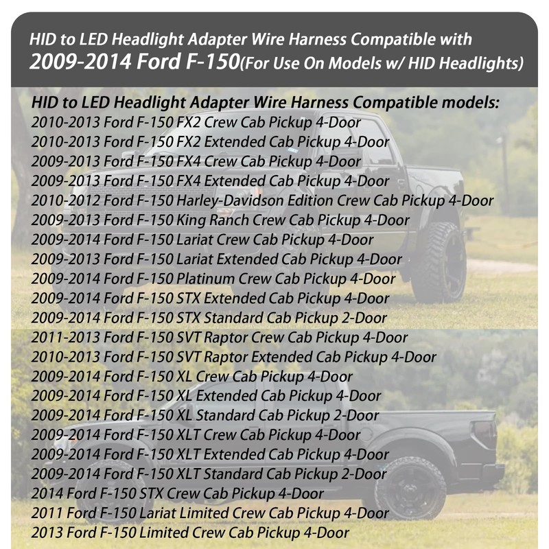 XTPTFABS LF552H HID to LED Headlight Adapter Wire Harness Compatible