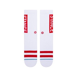 Stance 01417 Men's Short Socks, OG, WHITE/RED (01417), L, WHITE/RED (01417)