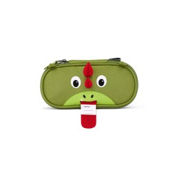 Affenzahn 01141-20083-10 Pencil Case with Dragon Motif and Zip Made of Recycled Polyester, 20 x 5 x 8 cm, Green, Pencil case