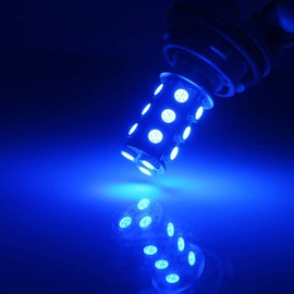 Everbright Blue 1157 Led Bulb, 1016 1034 7528 BAY15D Base 18 SMD 5050 LED Replacement Bulb For RV SUV MPV Car Brake Light Backup Lamps DC 12V (Pack of 4)