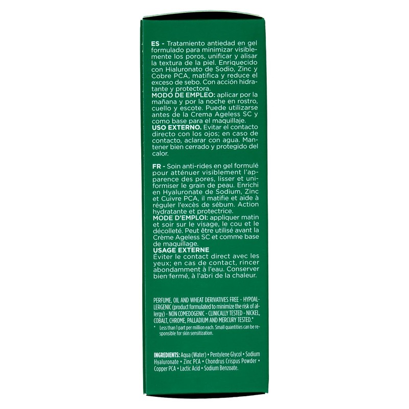 Rilastil Ageless SC Gel Antirughe Minimizzatore Di Pori, con Zinco