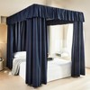 AIKASY Dark Blue Thickened Bed Canopy Curtains - Elegant Bedroom