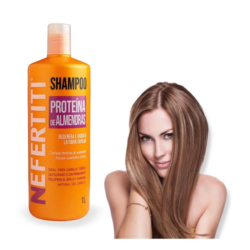 Shampoo Para Cabello Con Almendra Sin Parabenos 1l Nefertiti