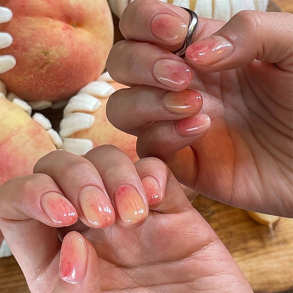 Short Square False Nails with Glue - Ombre Press on