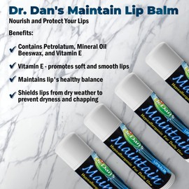 Dr. Dan's Dr. Dan's Maintain Lip Balm - Perfect for Cortibalm Aftercare, Mild Ingredients & Beeswax, Vitamin E Enriched for Moisturizing Dry Lips, Ensures Smooth, Soft Feel, 1 Pack