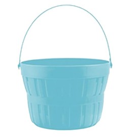 Easter Baskets, Buckets, Accessories - Easter Re-Useable Plastic Treat Bucket Gift Basket Ideal for Egg Hunt (Blue 4655)