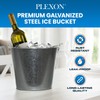 PLEXON Galvanized Metal Ice Bucket for Parties Coctail Bar Restaurant