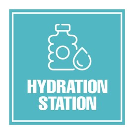 Square Plus Hydration Station Wall or Door Sign | Business & Public Signage - Small