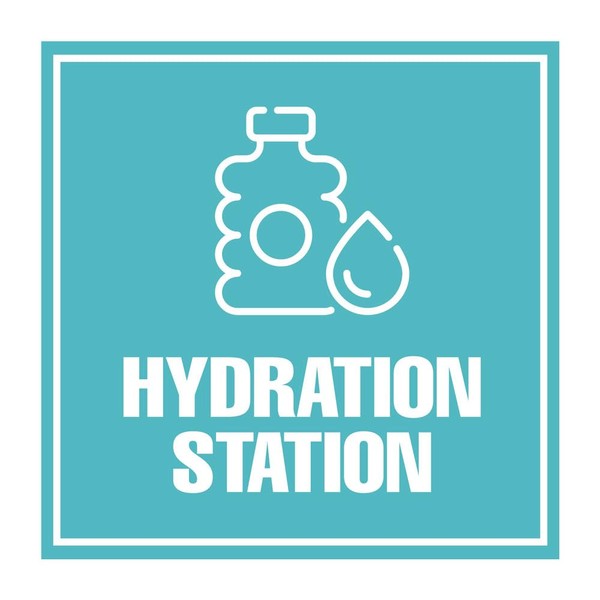 Square Plus Hydration Station Wall or Door Sign | Business
