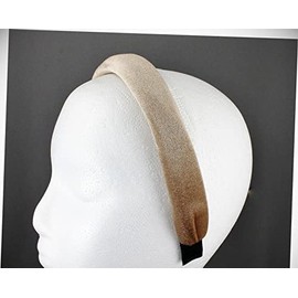 Perfect Hairstyle with Our Hair Accessories - Khaki Tan Velvet Padded Headband Foam Sponge Hair Band Crown Hatband Puffy Fashionable Hair Accessory Hair Jewelry Accessories for Lady Women
