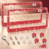 2pcs Bling Rhinestone License Plate Frame, Sparkling Crystal Car Tag