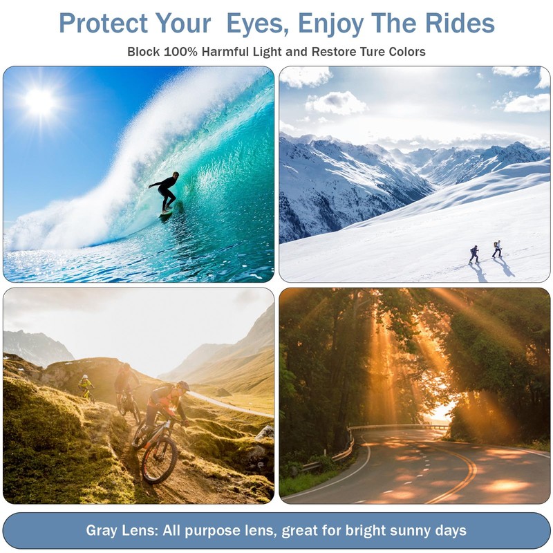SOL PRO Powersport Sunglasses, Motorcycle Riding Safety Goggles, UV400 Anti-Fog,
