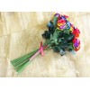 12 Stem Artificial Silk Color Rainbow Rose Flower Bush Bouquet