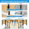 RailinGo 36" Side Mount Stair Railing Post, Stainless Steel Right