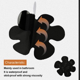 Secopad Bathtub Stickers Non-Slip, 24PCS Safety Shower Treads Adhesive Appliques with Premium Scrape (Black)