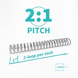 Binditek 50 Pack Double Loop Wire Binding Spines, 5/8 Inch Binding Wire for Letter Size, 2:1 Pitch, 140 Sheet Capacity, 21-Loop, 5 Assorted Colors (Black, Gold, Silver, White, Rose Gold), Office Gifts