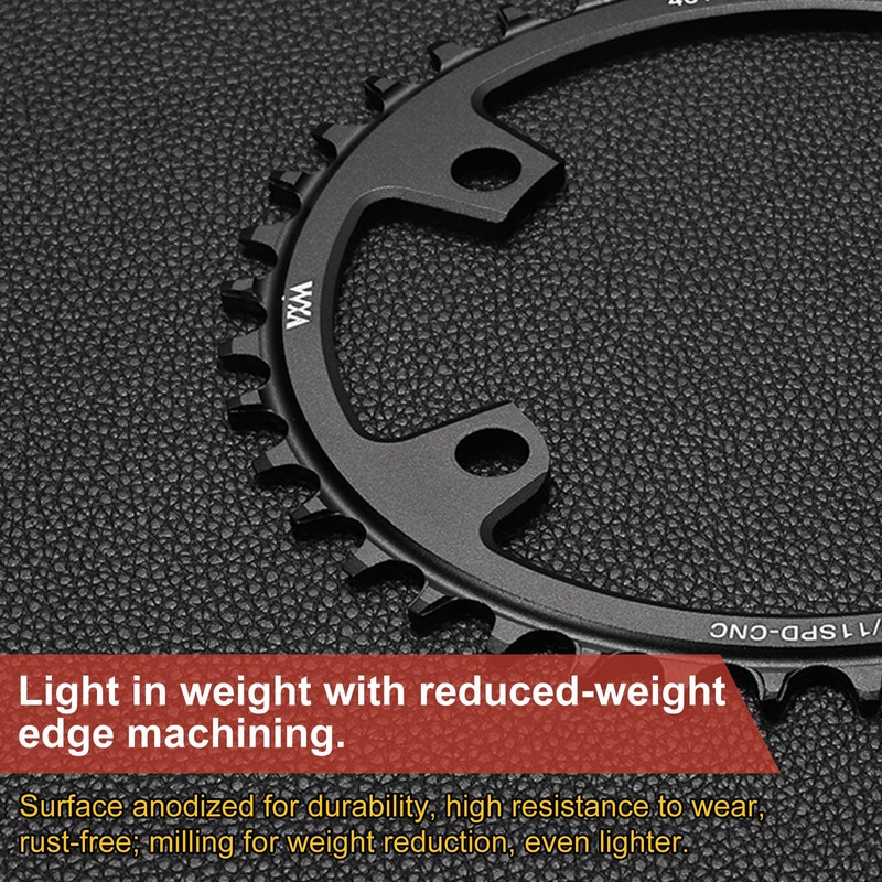 sourcing map 110BCD Bike Chainring 44T 7/8/9/10/11 Speed 184mm Dia,