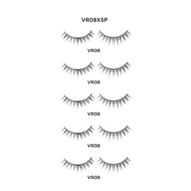 Laflare 3D Nature Faux Mink VOIR Eyelashes, Ultra Soft, Light, Wispy, Knitted, Natural Looking, Reusable, Professional Easy to Apply Eyelashes 5 Pairs Value Pack (VR08X5P)